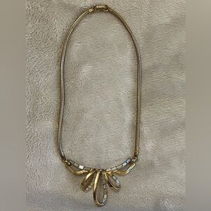 Trifari 1950s Alfred Philippe Old Hollywood Glam Golden Baguette Necklace